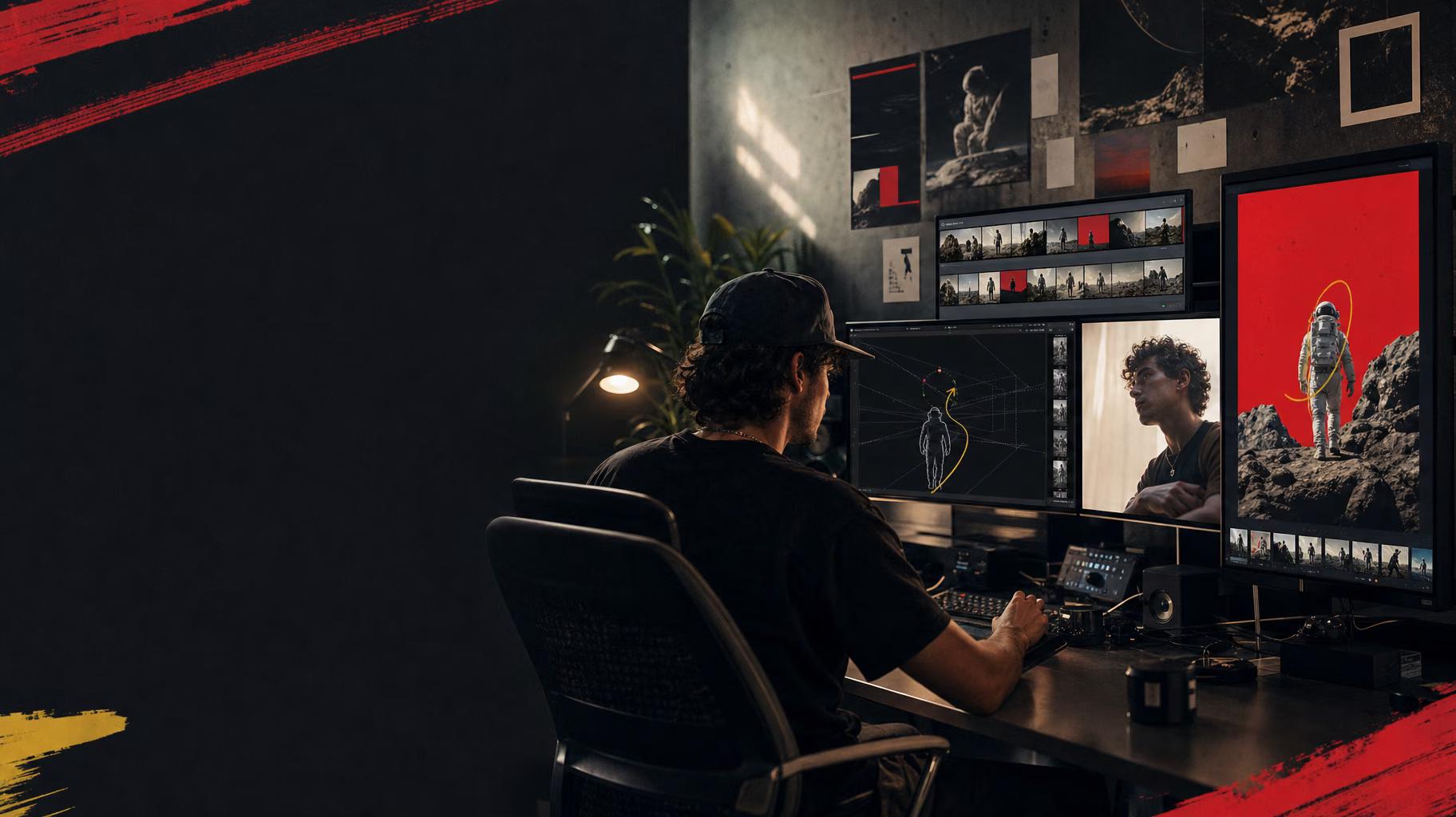 Higgsfield comparison hero showing creator workflow and visual output