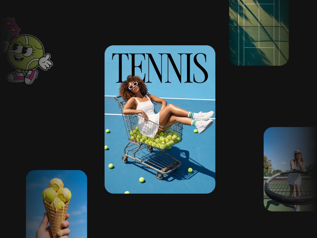 AI-generated campaign examples reused from Picsart
