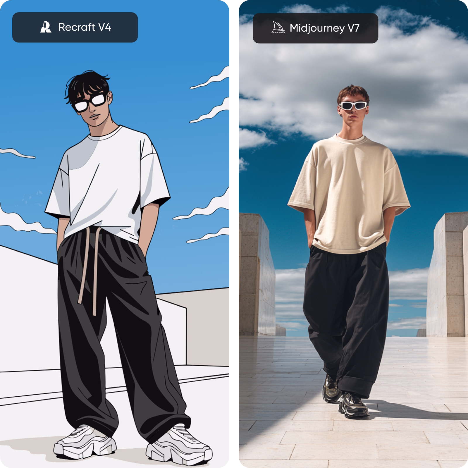 Recraft V4 vs Midjourney V7 AI image model overview