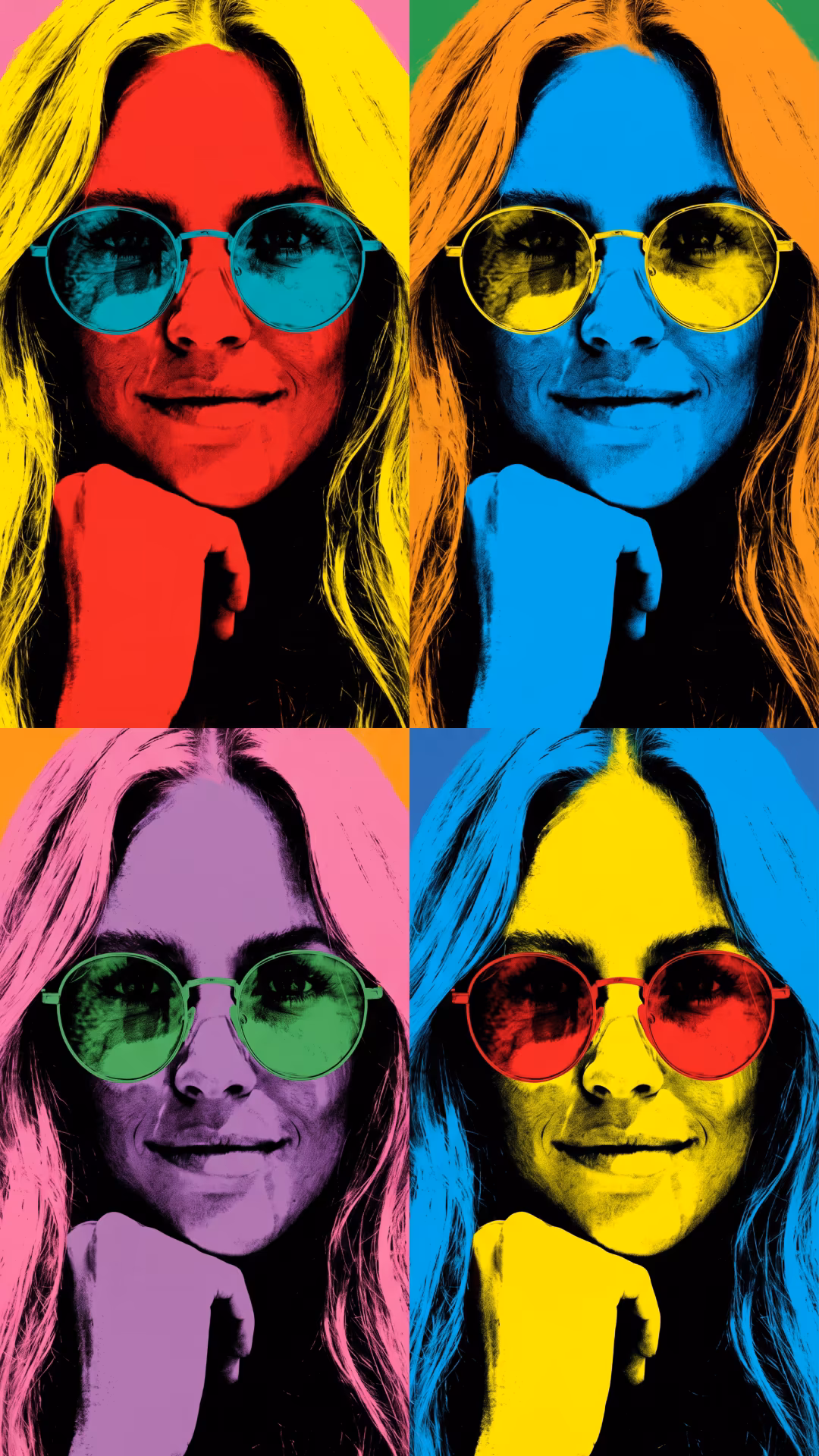 Pop art AI portrait generator creating bold colorful celebrity-style artwork