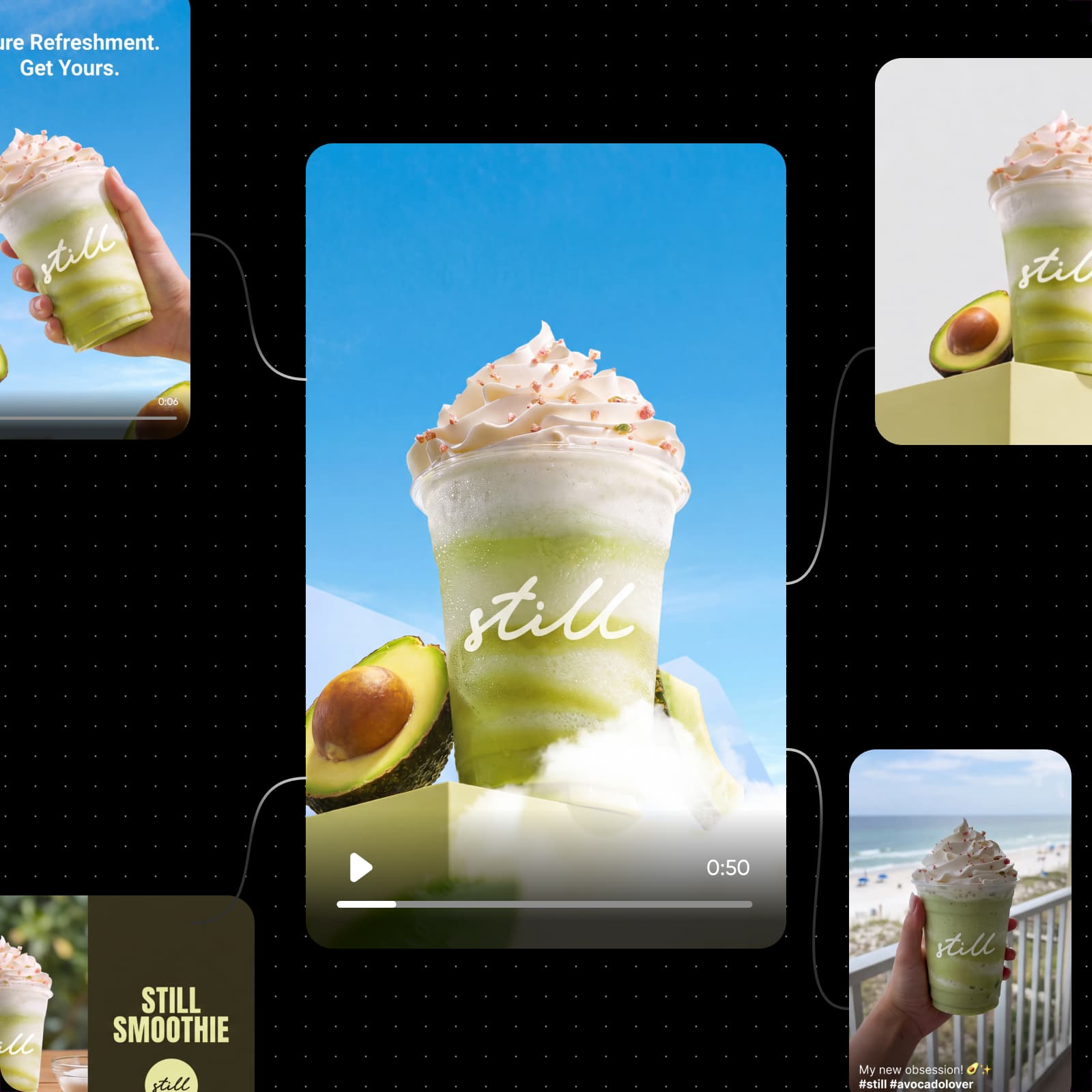 One campaign visual turned into several social banner versions in Picsart Flow