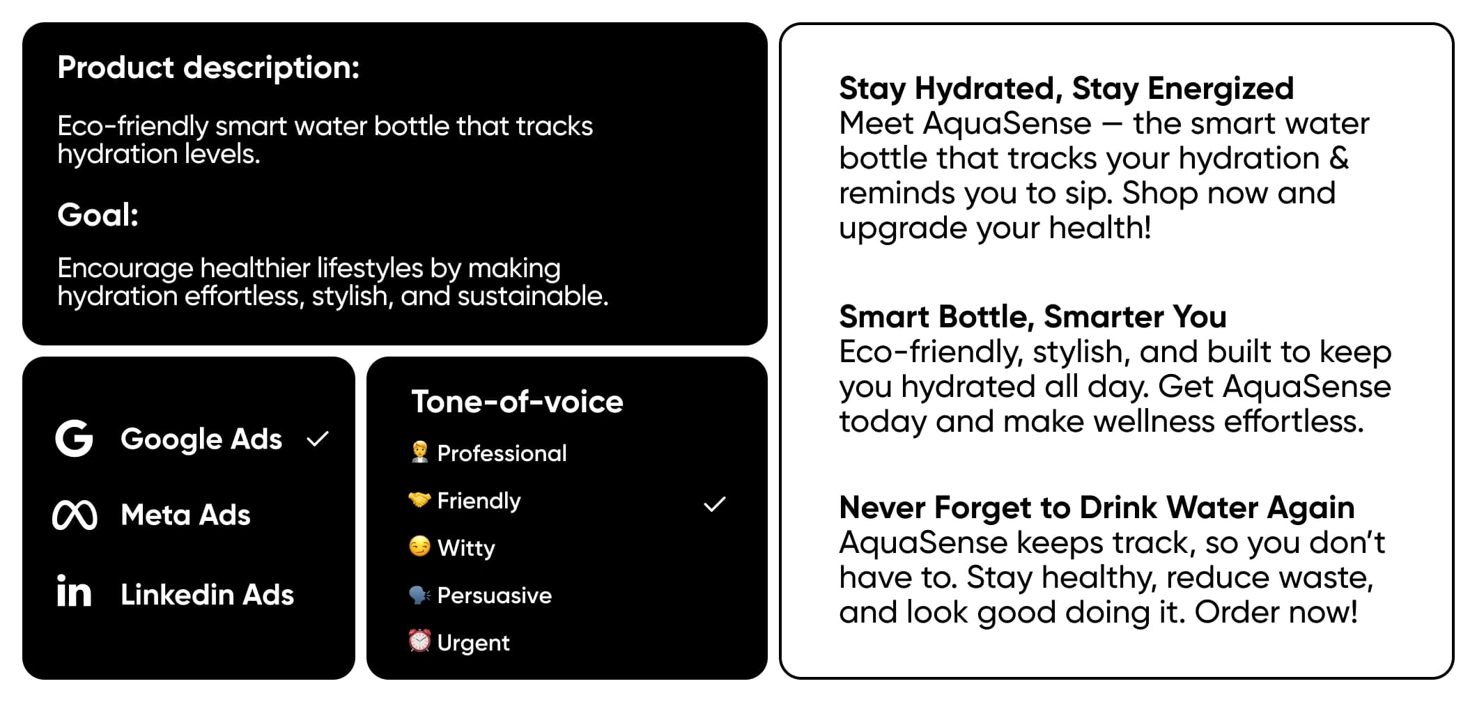 Simple ad copy generation with AI