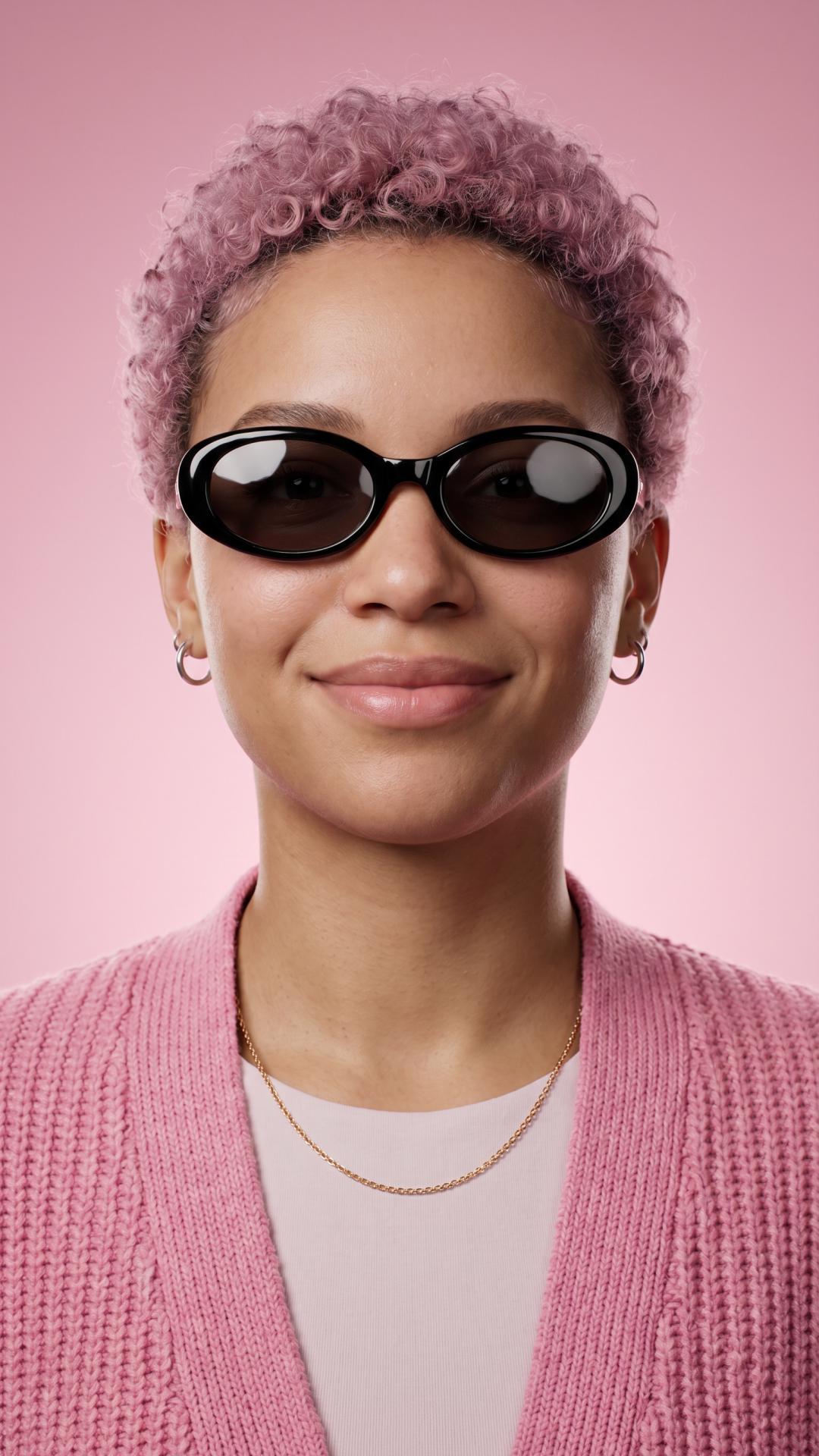 AI-generated portrait of woman with sunglasses