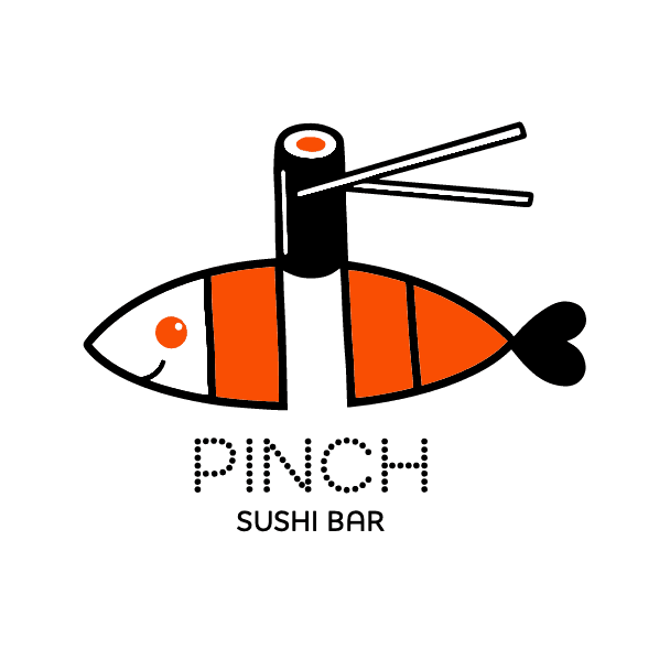 Chic Orange Black Minimalist Logo Design