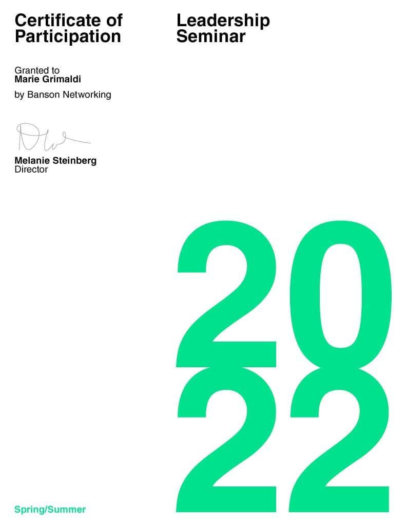 Elegant Green Professional Seminar Certificate