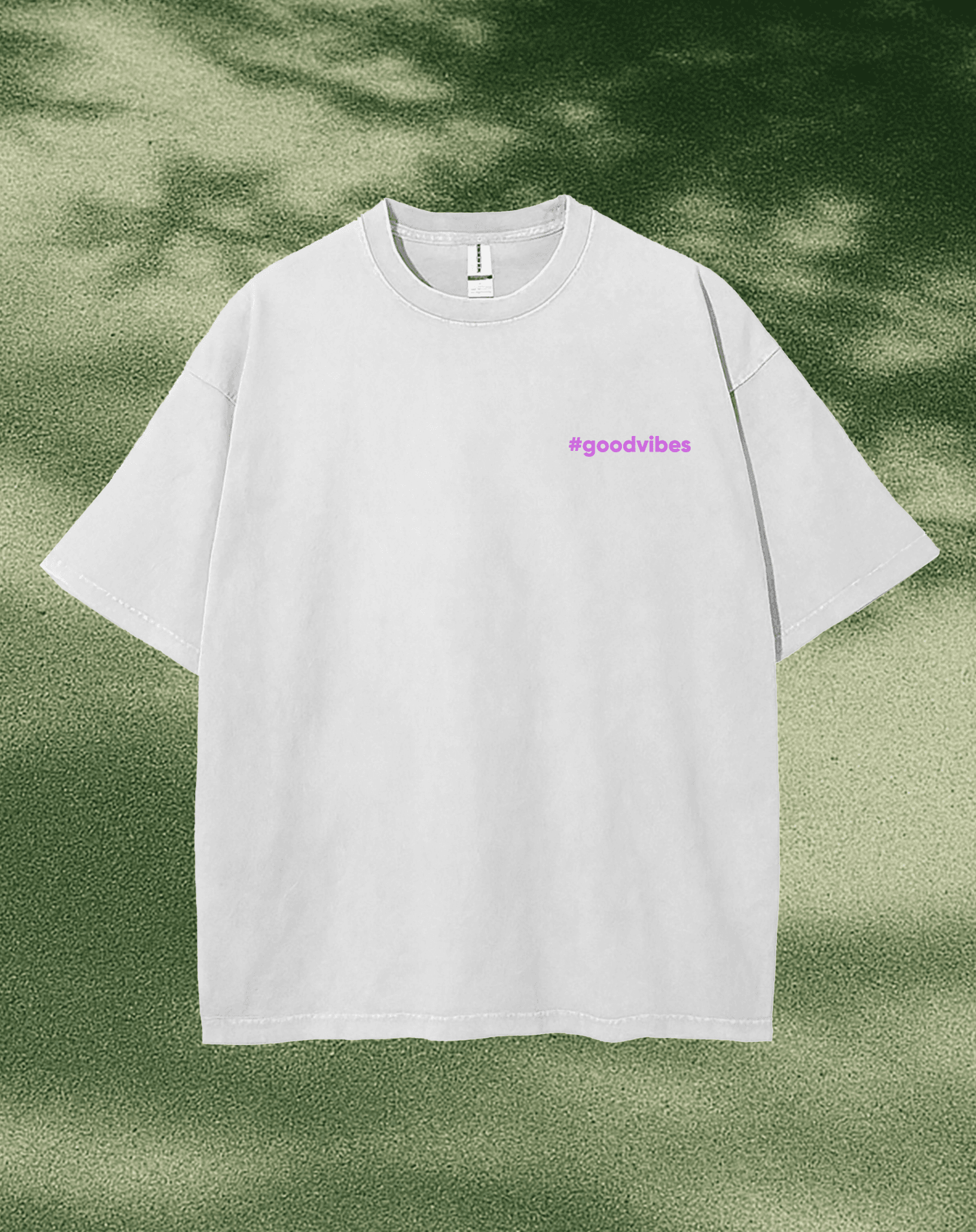 Minimalist T-Shirt Design with White and Purple Vibes