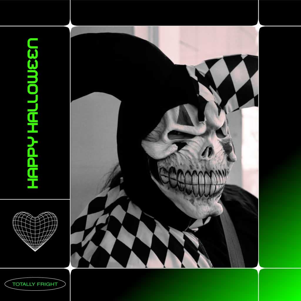 Spooky Halloween Social Media Post Black Green