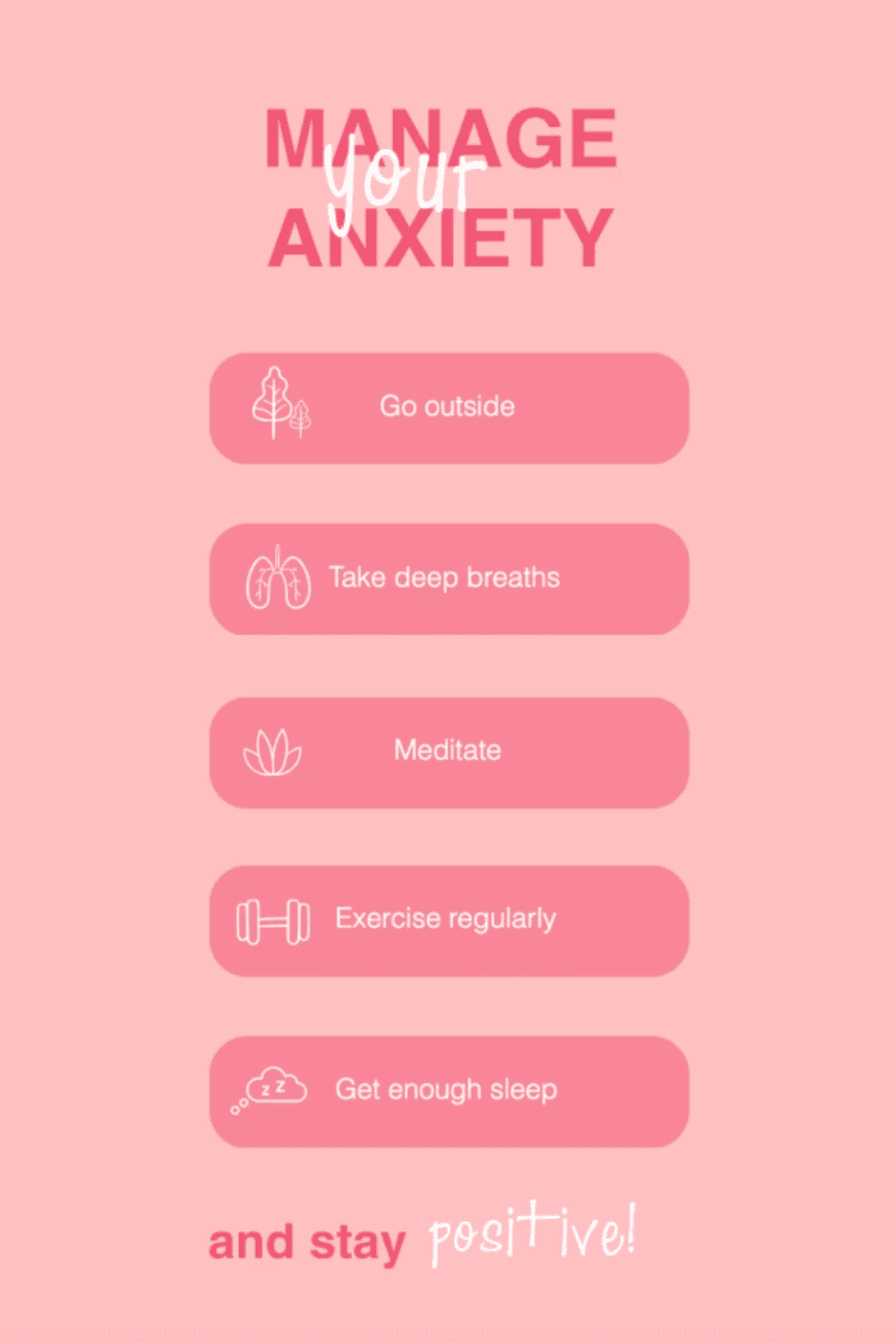 Soothing Pink Wellness Tips Poster Template