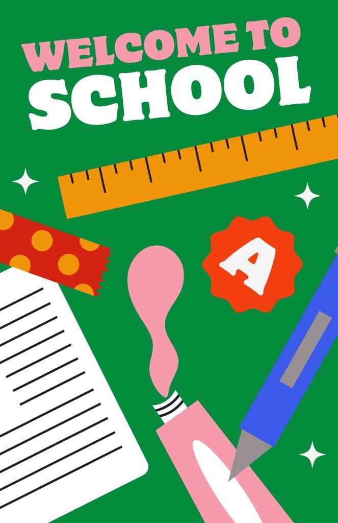 Vibrant Green Back-to-School Poster Design