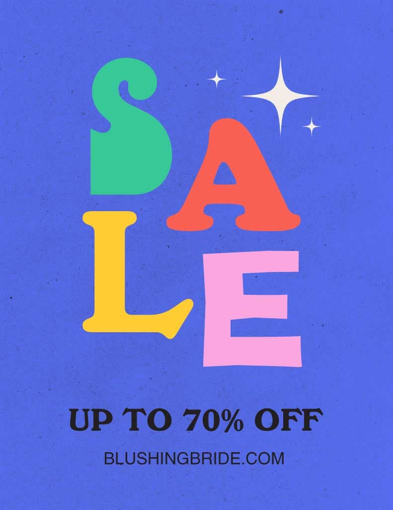 Colorful Bridal Sale Ad Poster Blue Background