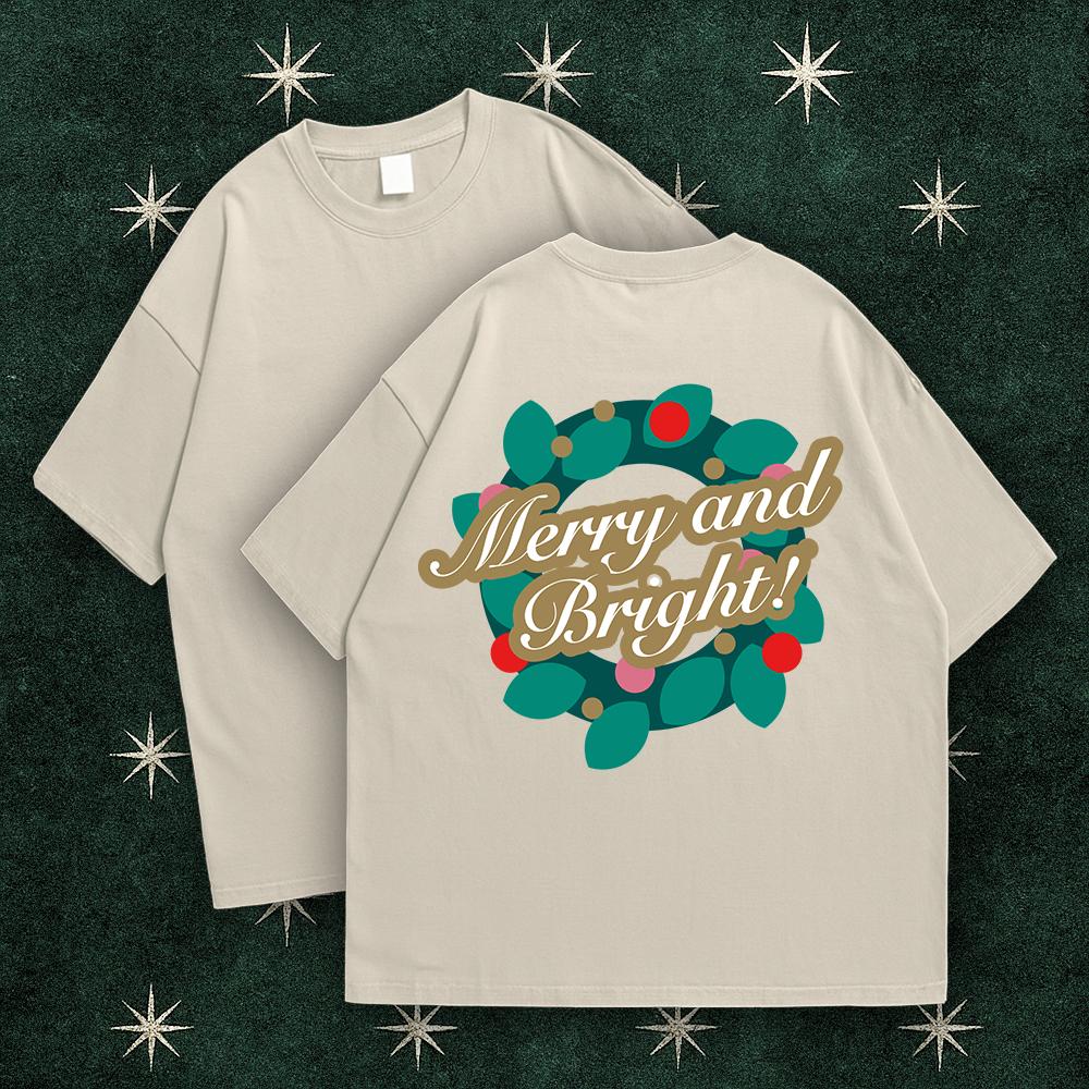 Cheerful Holiday T-shirt Design in Cream