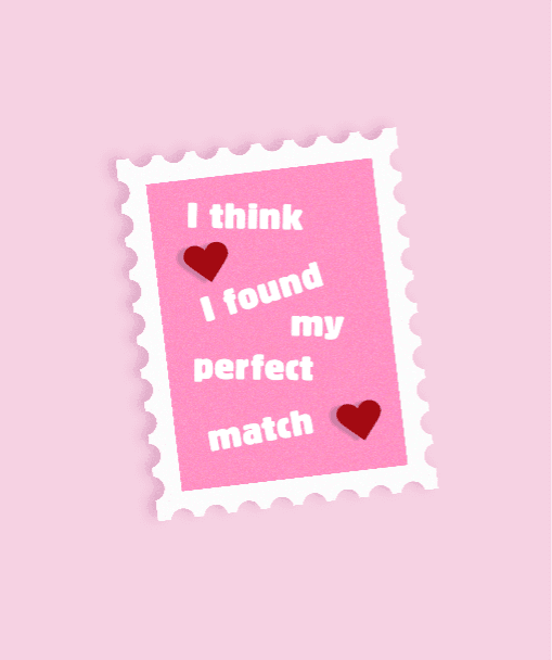 Charming Pink Love Stamp Voucher Design