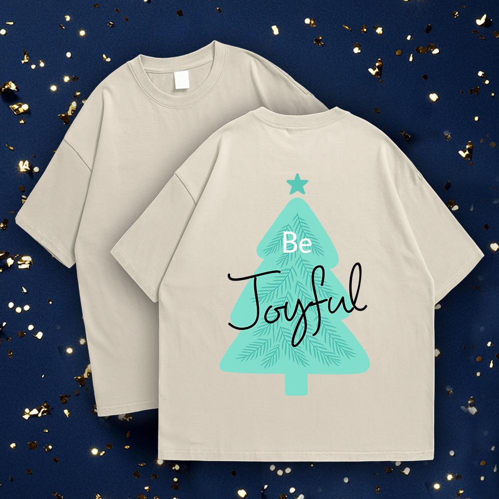 Be Joyful Holiday T-Shirt Design in Teal