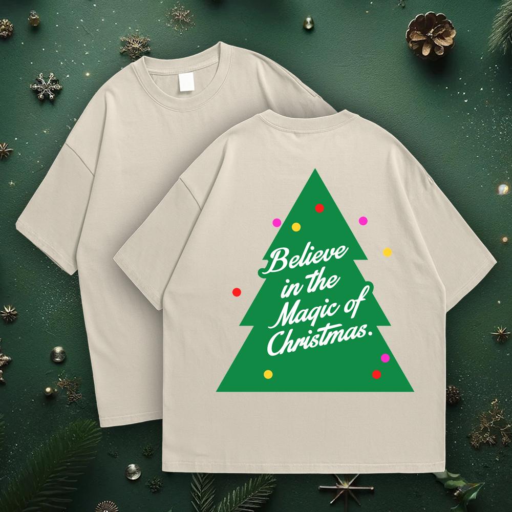 Charming Christmas Tree T-Shirt Design in Green