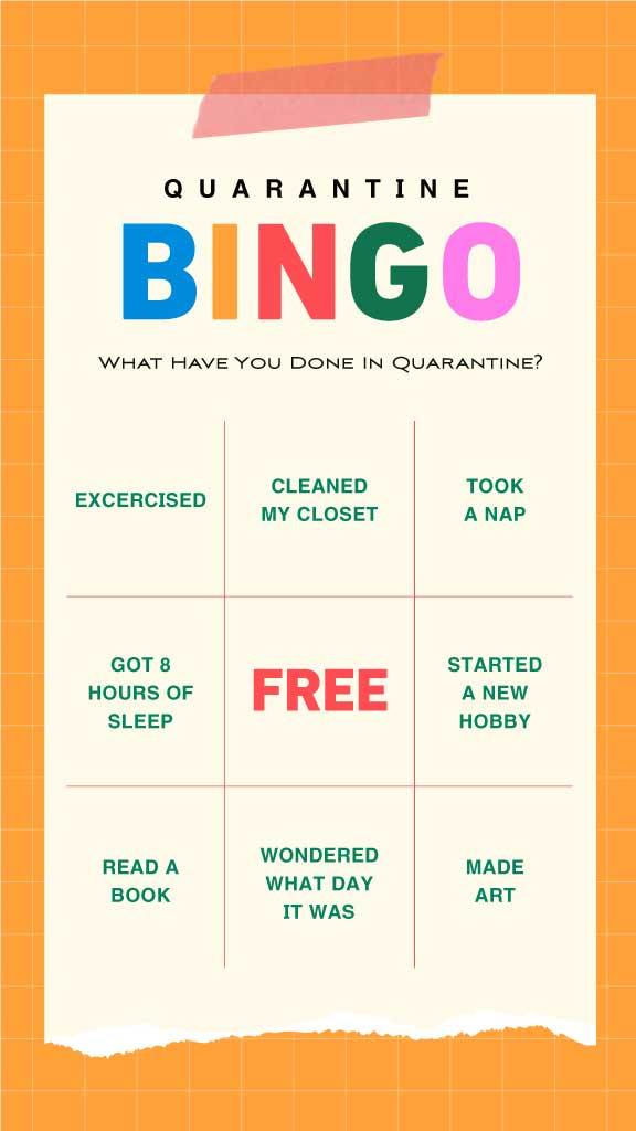 Orange and Peach Quarantine Bingo Poster