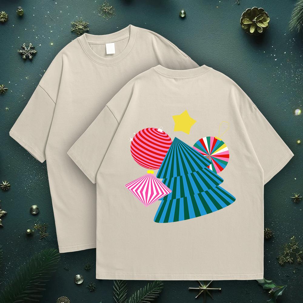 Colorful Holiday T-Shirt Design with Beige Background