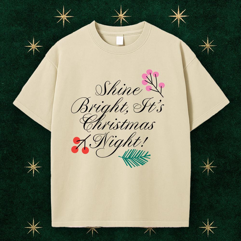 Beige T-Shirt Design for Christmas Delight