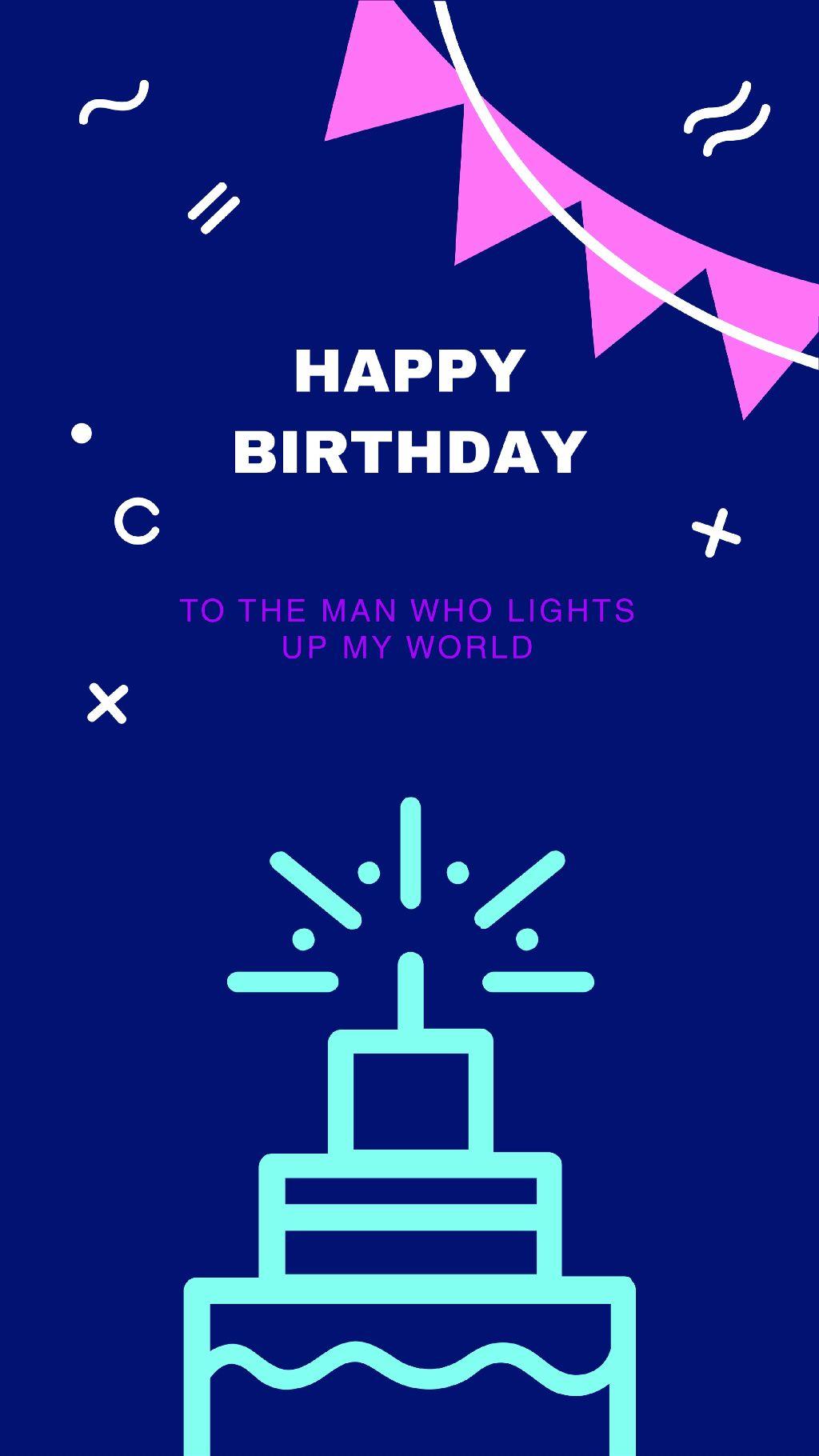 Cheerful Birthday Wishes Poster Blue and Pink