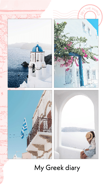 Blue and White Greek Travel Post Template