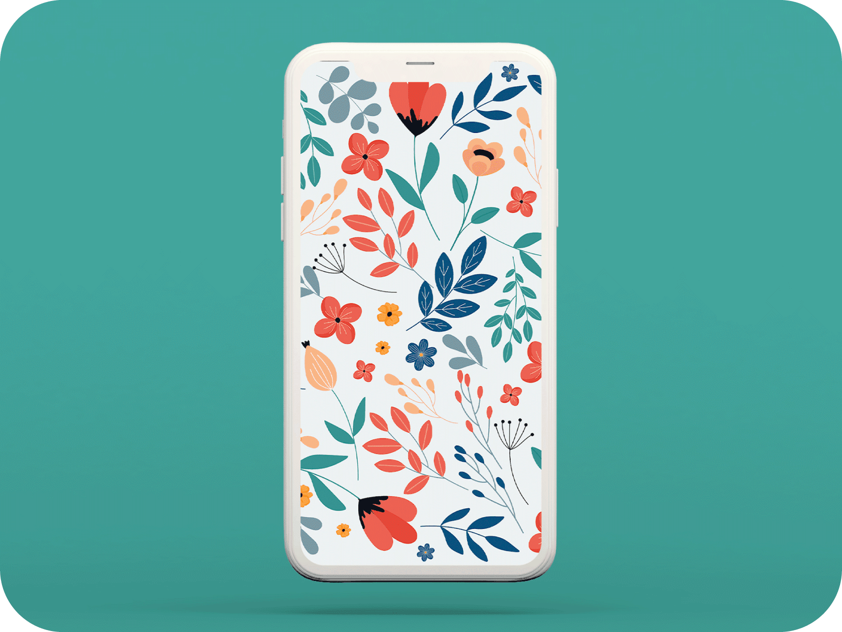 colorful phone case on a green background