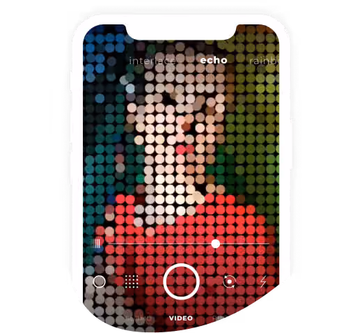 pixelated effect on an image of a black hair girl in a red tshirt