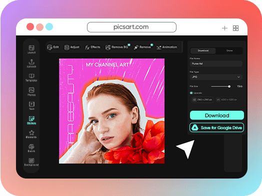 Google Drive Photo editor for Social media