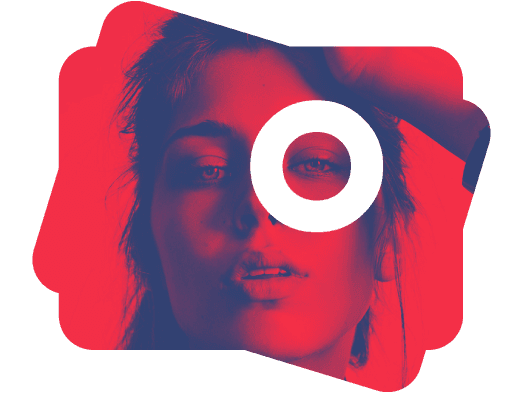 reddish duotone effect on a photo of a beautiful woman