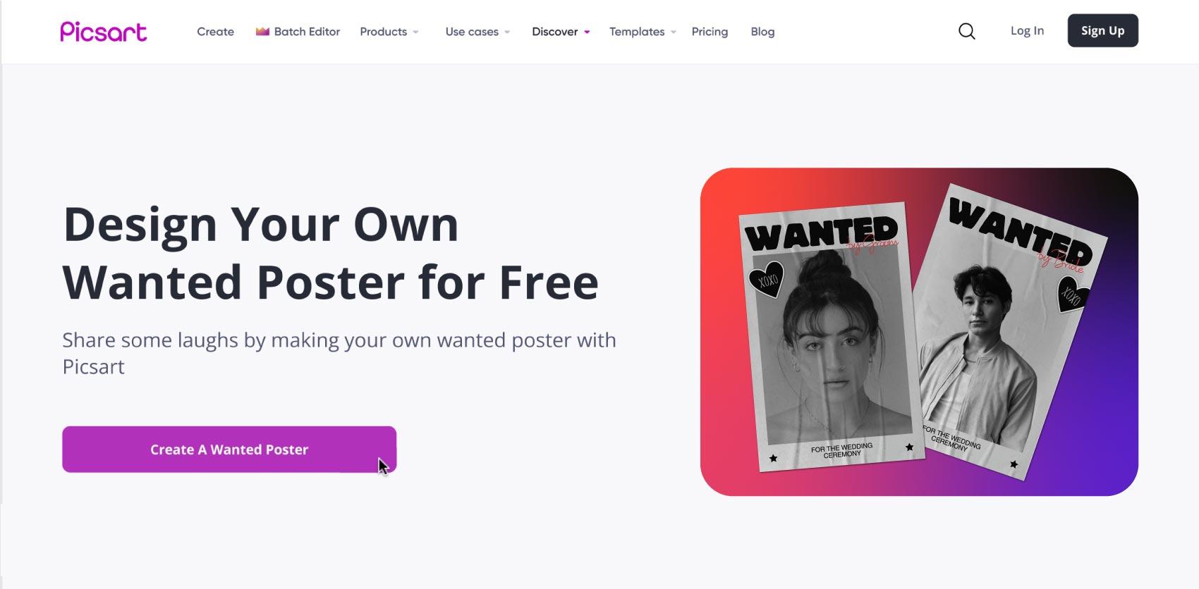 click on create a wanted poster maker and go to editor