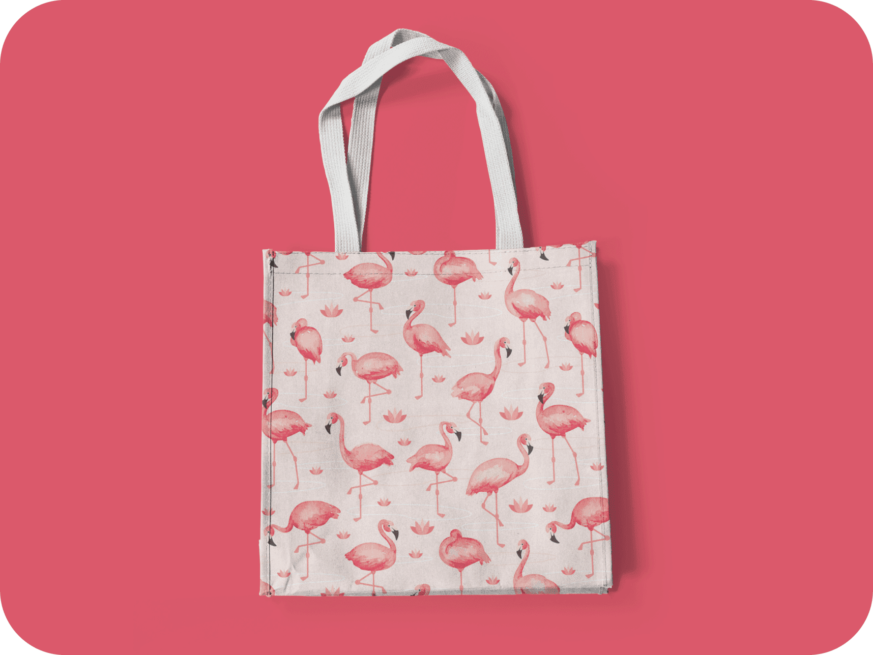 cloth bag with flamingos