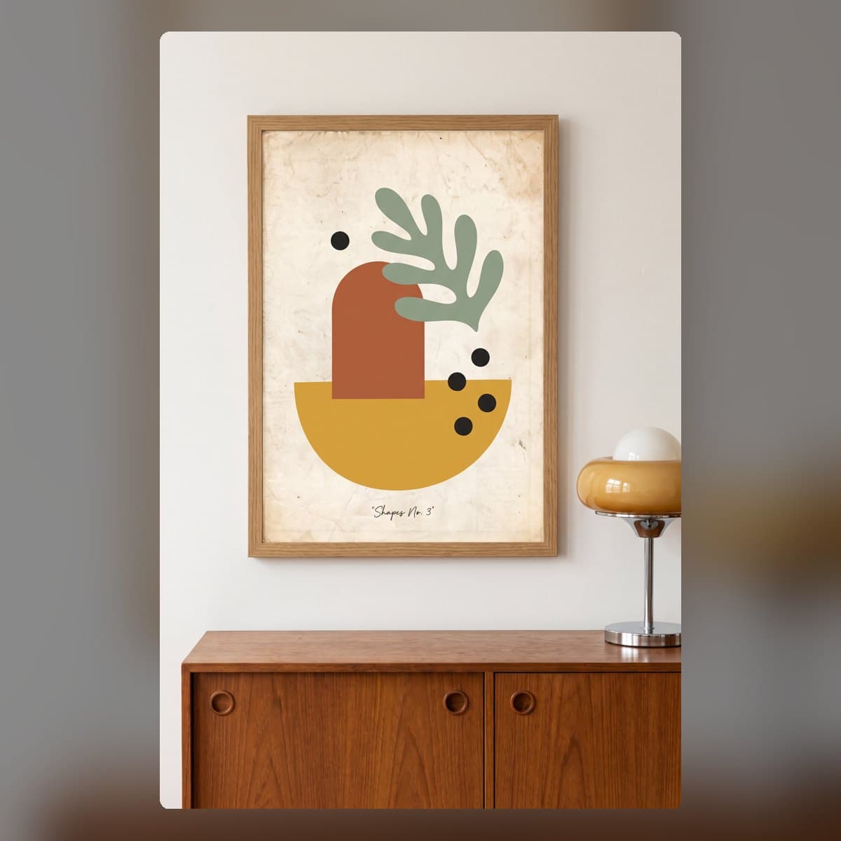 Apstraktni umetnički print, napravljen pomoću Nano Banana Pro u AI Playground