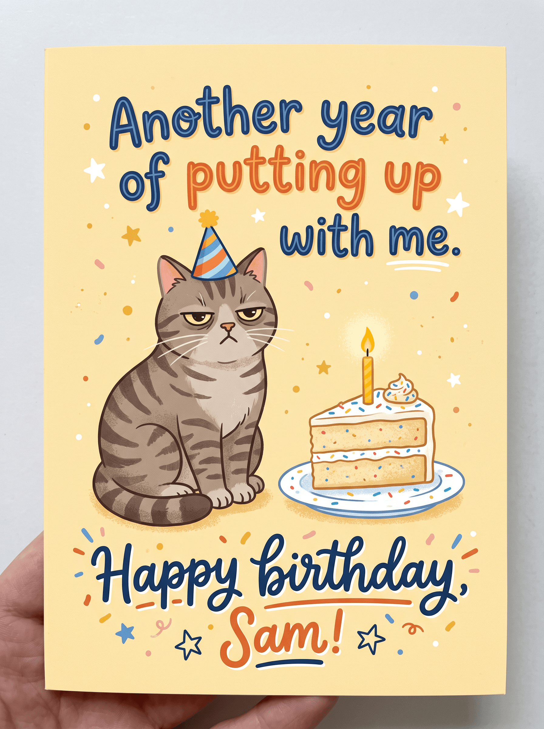 A funny birthday card for a friend made with Nano Banana 2