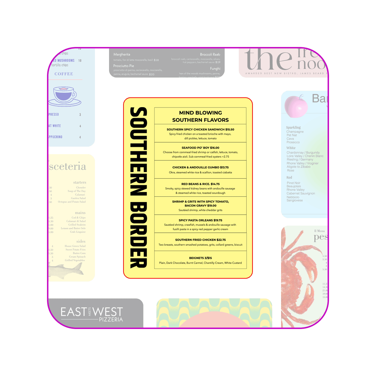 How to create menus