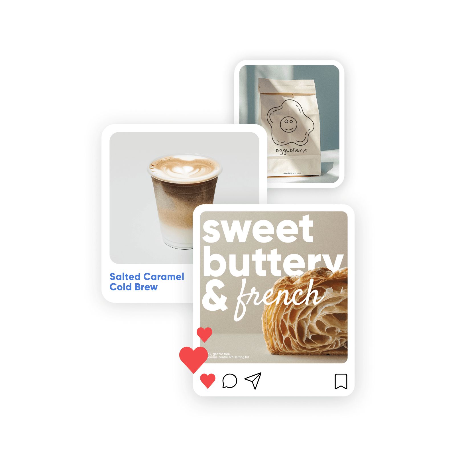 Esempi di contenuti per cibo e bevande realizzati con Picsart