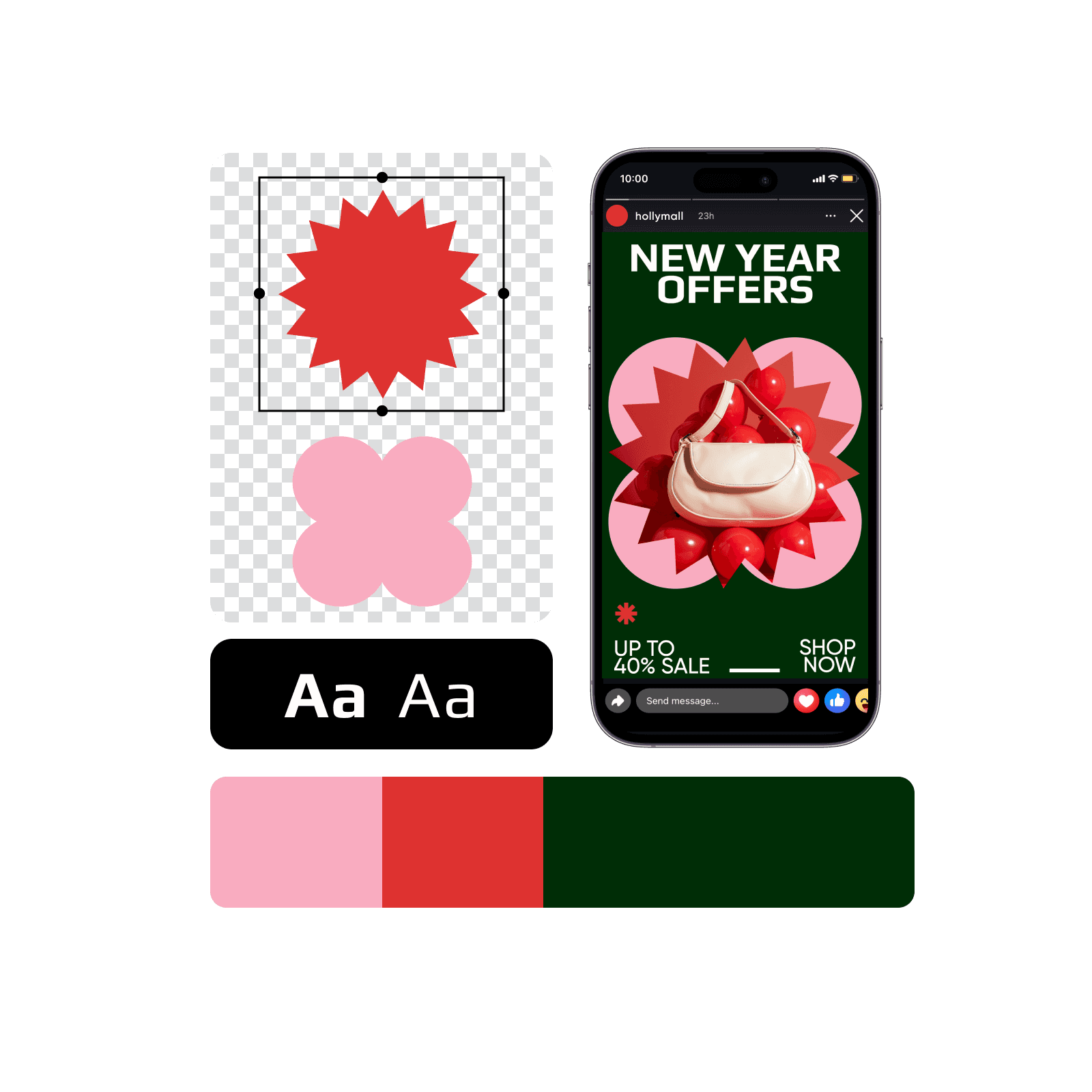 Facebook Story design with personalized visuals