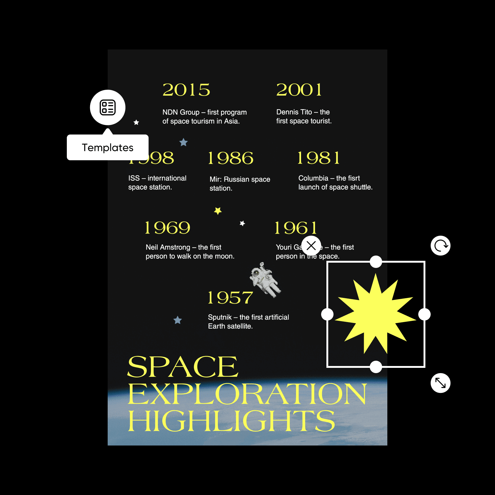 educational timeline template creation