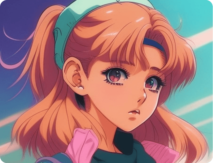 Anime devojka u stilu ’90-ih