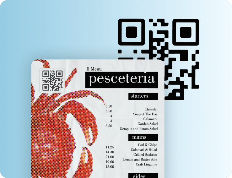 Codice QR usato per materiali dedicati a cibo e bevande