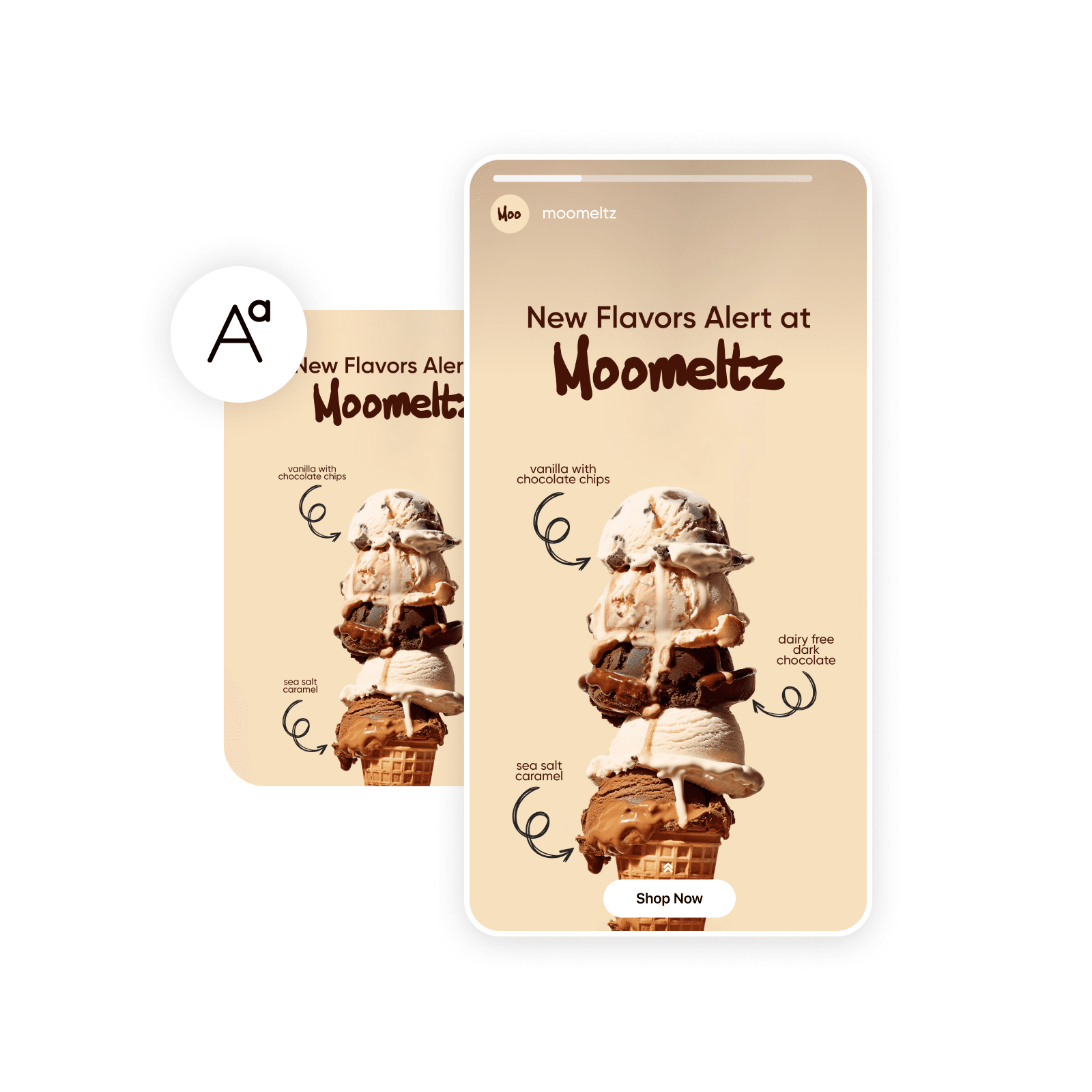 Add text on food and drink visulas
