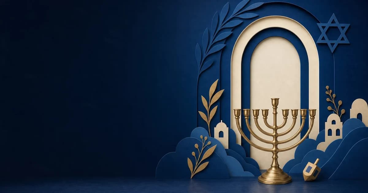 Hanukkah assets created for greetings, family stories, invitations, and eight-night posts