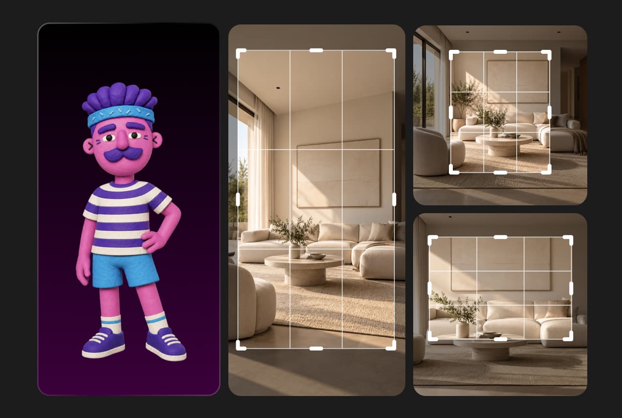 Felix resizing one room photo into several portal sizes