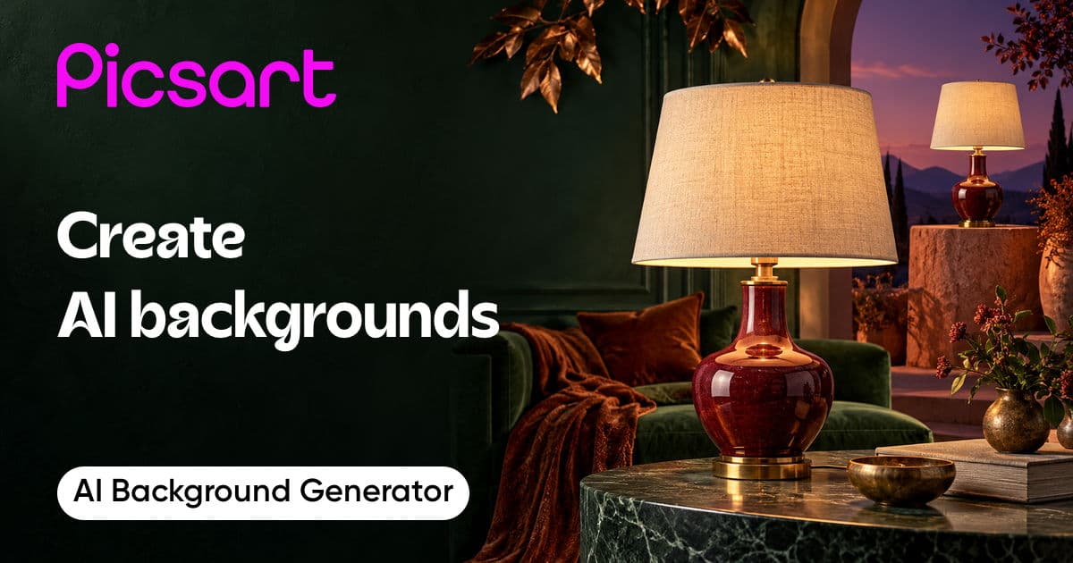 Generate backgrounds with Picsart's AI background generator