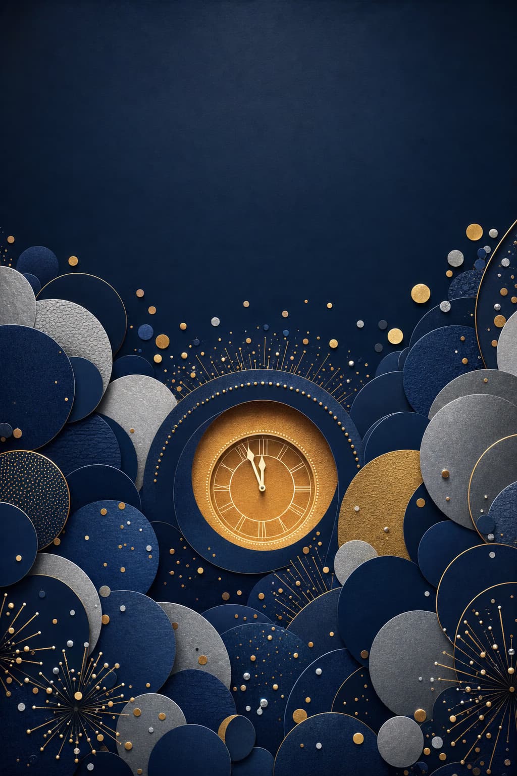 Layered blue and silver circles around an amber center.