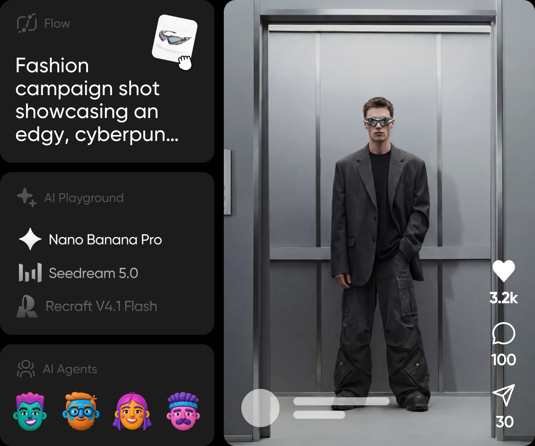 Picsart Flow, AI Playground, Agents, and Earn in one account