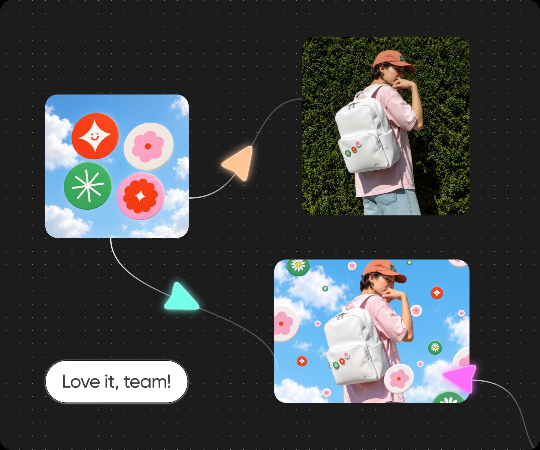A group working together in one Picsart Flow canvas