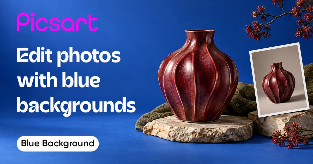 add blue background to photos