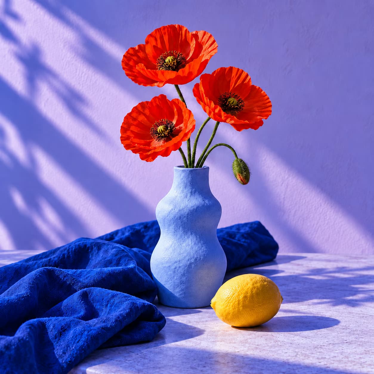 Still life photo in a cool blue color treatment