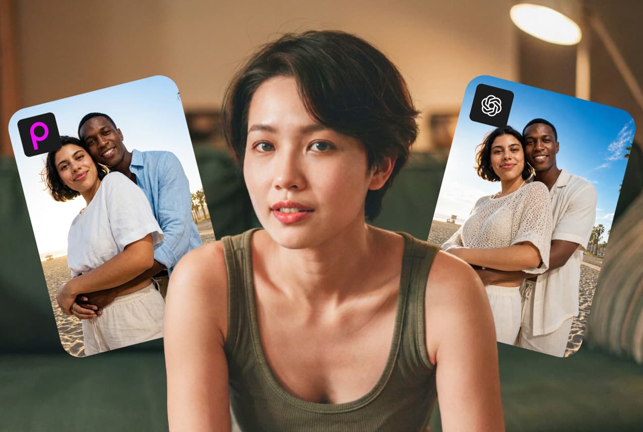 Creator at work with a photo-editing workflow